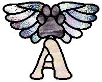 Alphabet dog paw memorial "A" suncatcher pattern, glass (image for) Alphabet dog paw memorial "A" suncatcher pattern, glass