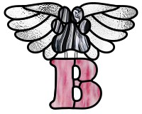 Alphabet dog paw memorial "B" suncatcher pattern, glass (image for) Alphabet dog paw memorial "B" suncatcher pattern, glass