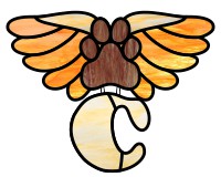 Alphabet dog paw memorial "C" suncatcher pattern, glass (image for) Alphabet dog paw memorial "C" suncatcher pattern, glass