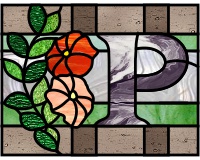 (image for) Alphabet floral - 1 "P" one side