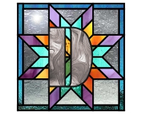 Alphabet lone star "D" (quilt block stained glass pattern) (image for) Alphabet lone star "D" (quilt block stained glass pattern)