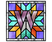 Alphabet lone star "W" var 2, border (image for) Alphabet lone star "W" var 2, border