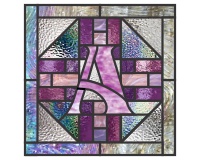 (image for) Alphabet quilt block "A" 4b, border, pattern for stained glass