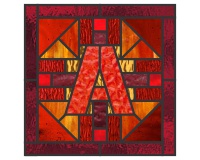 (image for) Alphabet quilt block "A" 4e, border, pattern for stained glass