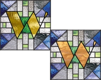 (image for) Alphabet quilt block "W" 4a and b