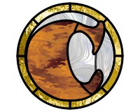 Alphabet soft "C" round pattern for stained glass (image for) Alphabet soft "C" round pattern for stained glass