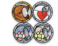 Alphabet soft "C" round 4 variations for stained glass (image for) Alphabet soft "C" round 4 variations for stained glass