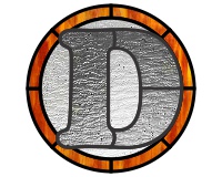 Alphabet soft "D" round pattern for stained glass (image for) Alphabet soft "D" round pattern for stained glass