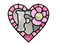 (image for) Alphabet soft "F" round heart checkers