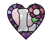 (image for) Alphabet soft "L" round heart checkers, glass pattern