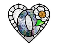 (image for) Alphabet soft "O" round heart checkers, glass pattern