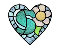 (image for) Alphabet soft "S`" round heart checkers, glass pattern