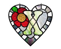 (image for) Alphabet soft "X" round heart checkers, v 2glass pattern