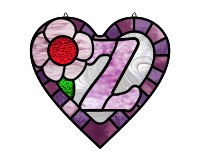 (image for) Alphabet soft "Z" round heart checkers, glass pattern