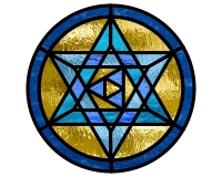 Ancient star of David, inner wall, stained glass pattern mandala (image for) Ancient star of David, inner wall, stained glass pattern mandala