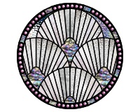 Art deco fan round var 1 geometric pattern for stained glass (image for) Art deco fan round var 1 geometric pattern for stained glass