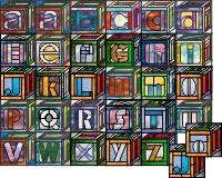 A through Z alphabet 3D look alike patterns for stained glass