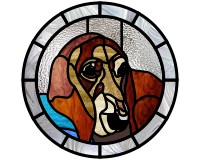 (image for) Bassett hound 1 round border