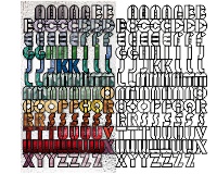 (image for) Bauhaus alphabet "A to Z", contemporary, stained glass patterns