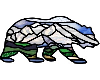(image for) Bear, grizzly, black, Denali Mt McKinley background 2