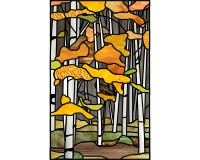 Birch trees 1 (pattern for stained glass and window paint) (image for) Birch trees 1 (pattern for stained glass and window paint)