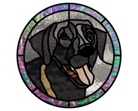 (image for) Black labrador retriever pattern (round)