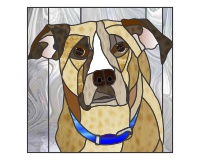 (image for) Boxer dog portrait (stained glass pattern)
