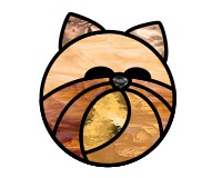 (image for) Cat face round (super simple suncatcher, stained glass)