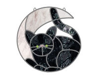 (image for) Cat and moon 3 (suncatcher)