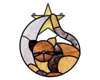 (image for) Cat moon star, suncatcher