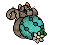 Cat, pickleball, suncatcher pattern for stained glass (image for) Cat, pickleball, suncatcher pattern for stained glass