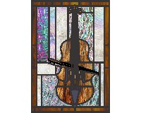 Cello variation a, pattern for stained glass and glass painting (image for) Cello variation a, pattern for stained glass and glass painting