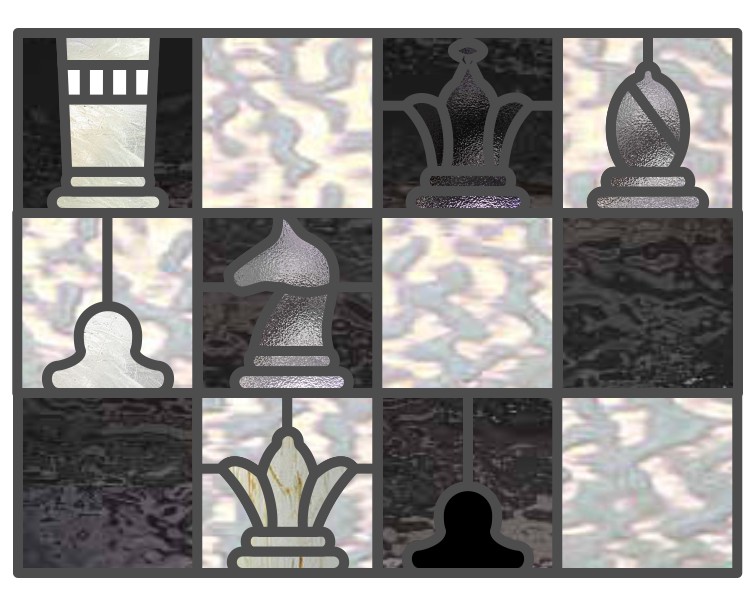 (image for) Chessmen icon board for stained glass