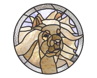 (image for) Chow chow (dog) stained glass pattern round