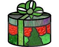 (image for) Christmas box, suncatcher pattern for stained glass