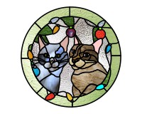 (image for) christmas cats and lights round simpler