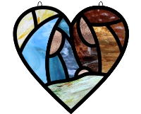 (image for) Christmas heart nativity suncatcher 1