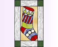 (image for) Christmas stocking stained glass pattern 2 2007