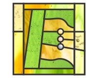 (image for) Contemporary "E" simpler, letter pattern for stained glass
