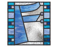 (image for) Contemporary "F" simpler, letter pattern for stained glass