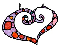(image for) Corin heart suncatcher (kids custom art stained glass patterns)