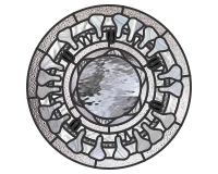 (image for) SARS Cov-2, Coronavirus stained glass mandala pattern 3