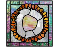 (image for) Stained glass mandala of the coronavirus