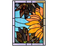 (image for) Dark sunflowers portrait border