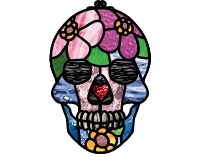 (image for) Day of the Dead var 1, 2023 stained glass pattern