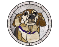 (image for) Dog named Larry (custom pet stained glass pattern)