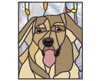 (image for) Dog named Tahoe (custom memorial pet stained glass pattern)