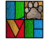 (image for) Dog paw 12 (pattern for stained glass suncatcher)