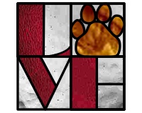 (image for) Dog paw 13 (suncatcher pattern word LOVE)
