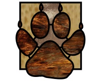 (image for) Dog paw 8 (suncatcher for stained glass)